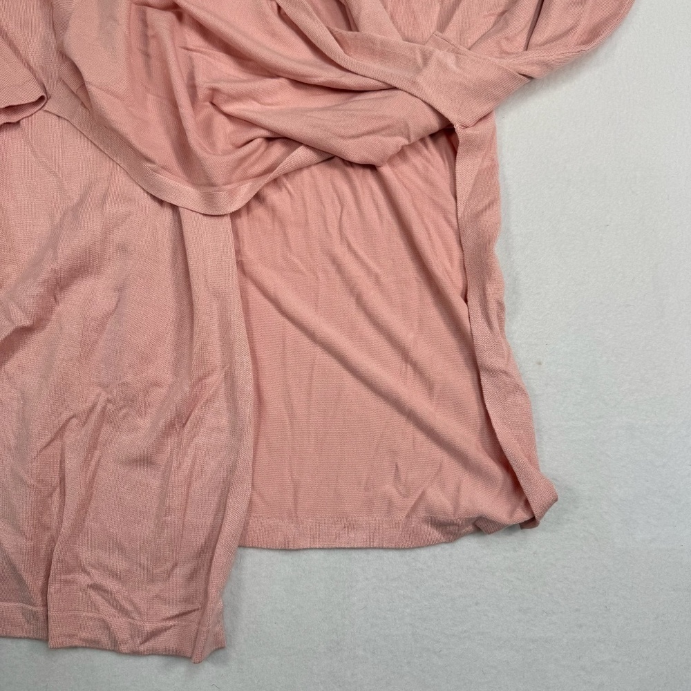 Roamans Open Front Long Cardigan Womens Size 14/16 Pink Long Sleeve Slits - Picture 7 of 8